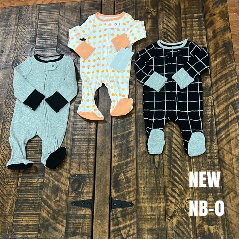 Cloud Island One piece footie sleepers NB-0 bundle